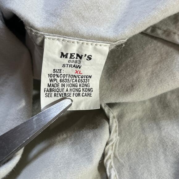 Woolrich Shirt Mens Size XL Beige Button Up Long Sleeves Rugged Outerwear - Picture 8 of 11